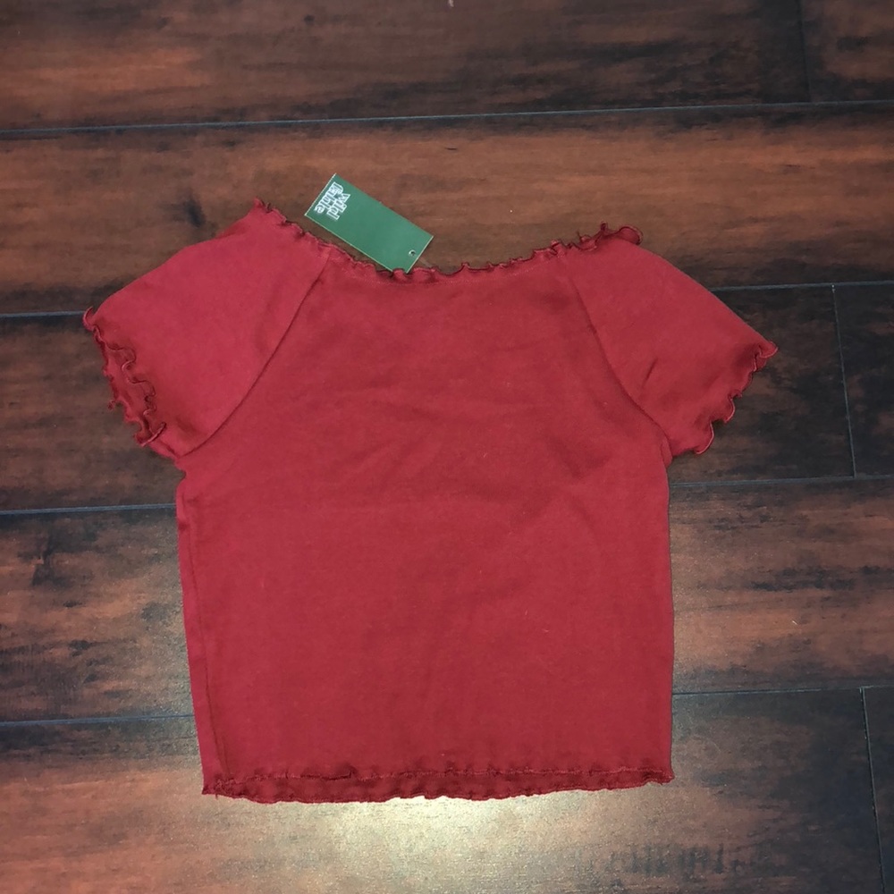 Ruffle red crop top from target